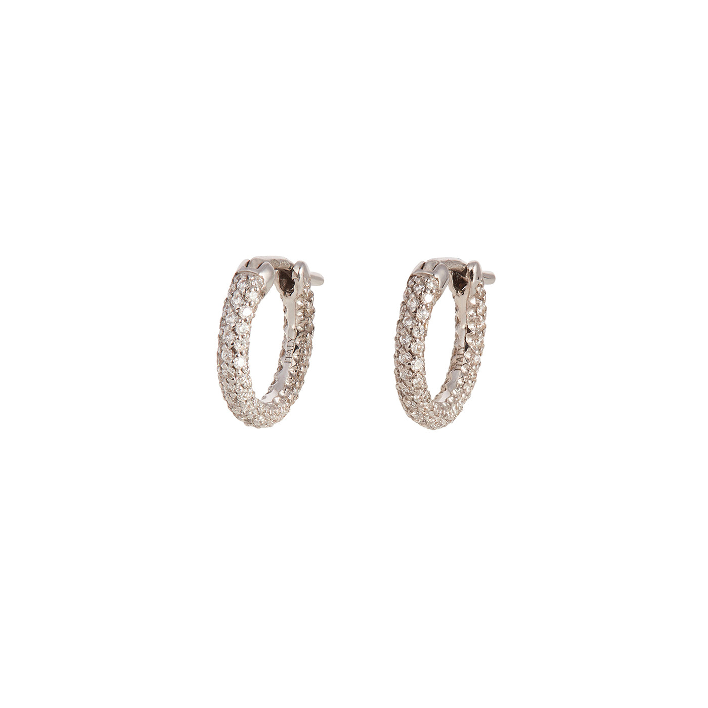 Petite Pavé Hoops with Diamonds | Earrings